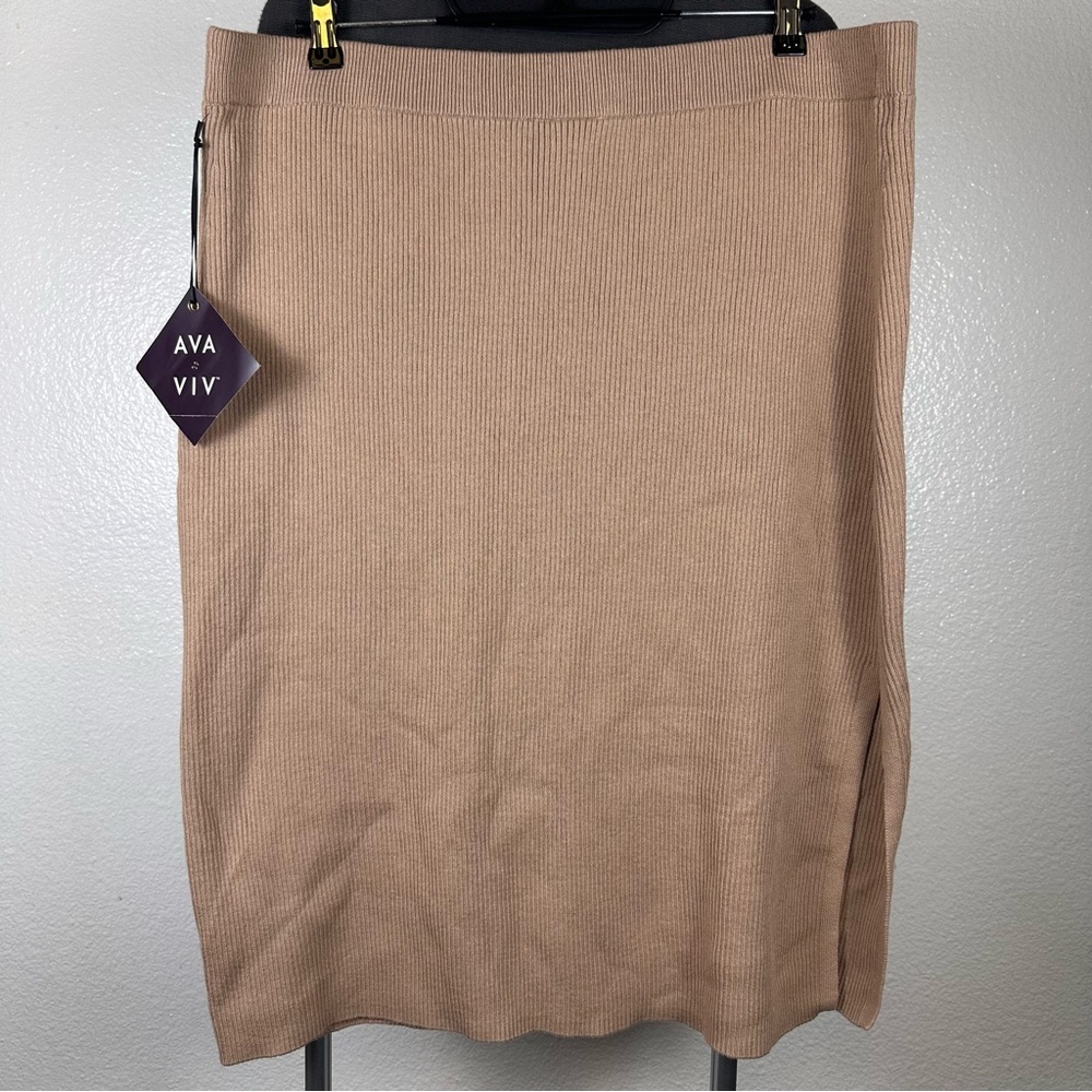 Ava‎ & Viv Beige Pencil Skirt